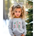 thumbnail image 2 of Lil Sister Candy Cane Stripes Sweatshirt for Kids Christmas Sibling Sweater for Girls Gray Sweatshirt Youth Large, 2 of 5