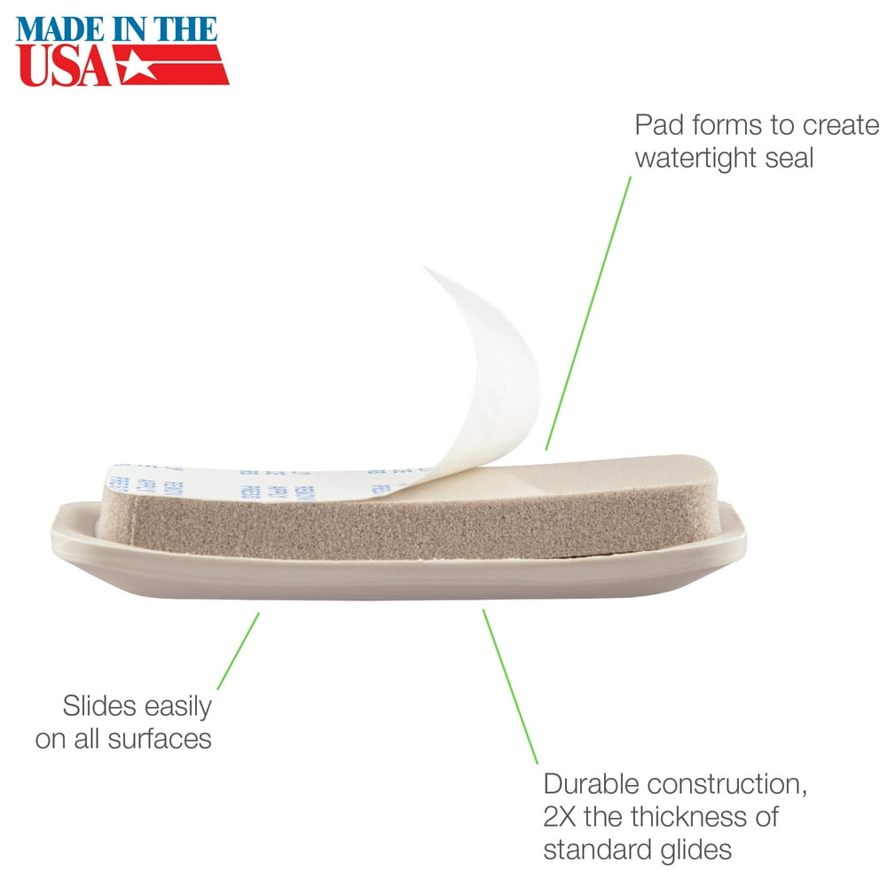 Super Sliders 1 1/4" Round Outdoor Patio Furniture Sliders Beige, 4