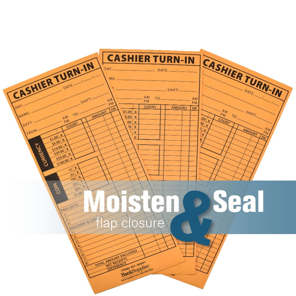 Cashier's Turn in Envelope - Cashier Report Envelope - 500 Envelopes