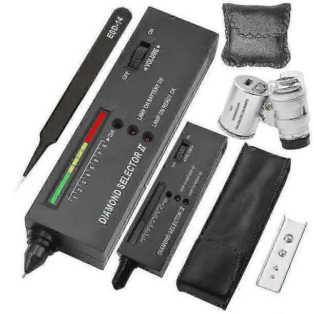 Diamond Tester Pen,Professional Diamond Detector with 60X Mini LED Magnifying, Diamond Test Pen for Novice and Expert