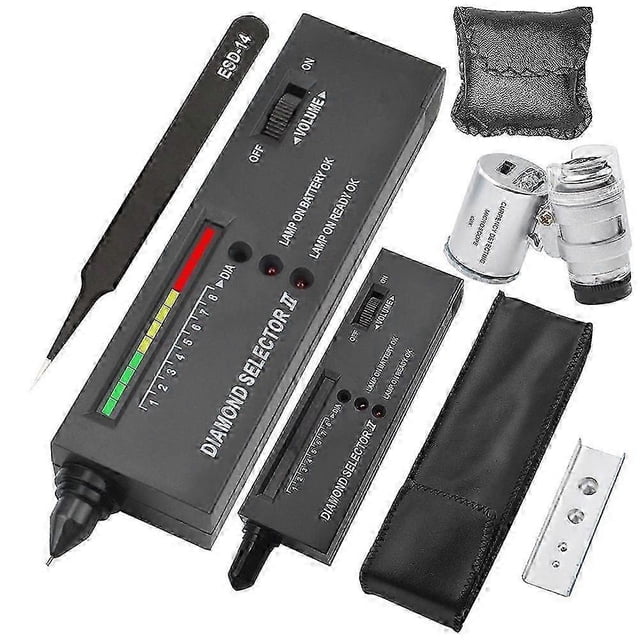 Diamond Tester Pen,Professional Diamond Detector with 60X Mini LED Magnifying, Diamond Test Pen for Novice and Expert