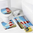 thumbnail image 4 of Lighthouse And Sailboat Seascape Shower Curtain Bathroom Sets Toilet Lid Rug, Bath Mat And Contour Mat, Shower Curtain 4Pcs, 4 of 6