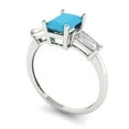 thumbnail image 2 of Three-Stone Engagement Ring for Women - 1.5ct Simulated Turquoise in 14K White Gold Promise Ring, 2 of 6