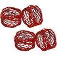 thumbnail image 1 of DAMAIE Napkin Rings Set of 4 Handmade for Dinner Parties Red, 1 of 7