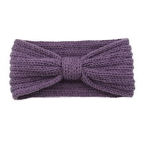 YWDJ Top Knot Headband for Women Women Fashion Keep Warm Knitting Headband Handmade Sport Hairband Purple