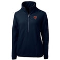 thumbnail image 2 of Women's Cutter & Buck Navy Chicago Bears Throwback Logo Cascade Eco Sherpa Fleece Half-Zip Pullover Jacket, 2 of 3