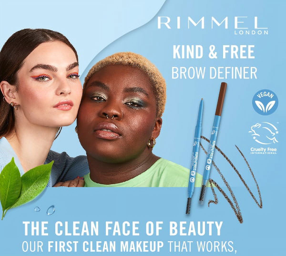(2 pack) Rimmel Kind & Free Eyebrow Pencil, 006 Espresso, 0.003 oz