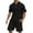 Black, variant on Men's 2 Piece Casual Outfits, Short Sleeve Shirt and Drawstring Waist Shorts Set Summer Vacation Textured Sets with Pockets Sweat Suits for Womens 2 Piece Joggers Black 3XL