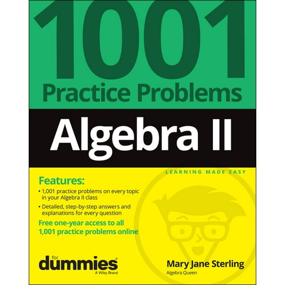 Algebra II: 1001 Practice Problems for Dummies (  Free Online Practice), (Paperback)