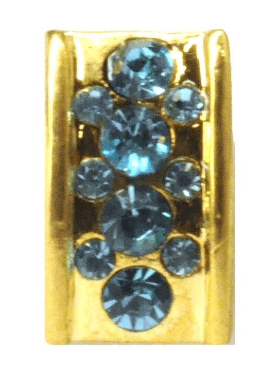 24K Golden Blue Upside Down Dangle Belly Ring 14G (1.6MM) #162 (Blue)