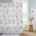 thumbnail image 4 of Shower Curtains for Bathroom, Grey Flower Waterproof Fabric Shower Curtain, Vintage Farmhouse Boho Leaf Spring Plant Decorative Bathroom Curtain for Bathtub, 72"x72", No Hooks Included, 4 of 9