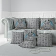 thumbnail image 2 of Enchanted Peacock Faux Suede Throw Fabric Pillow in Gray 18x18, 2 of 5