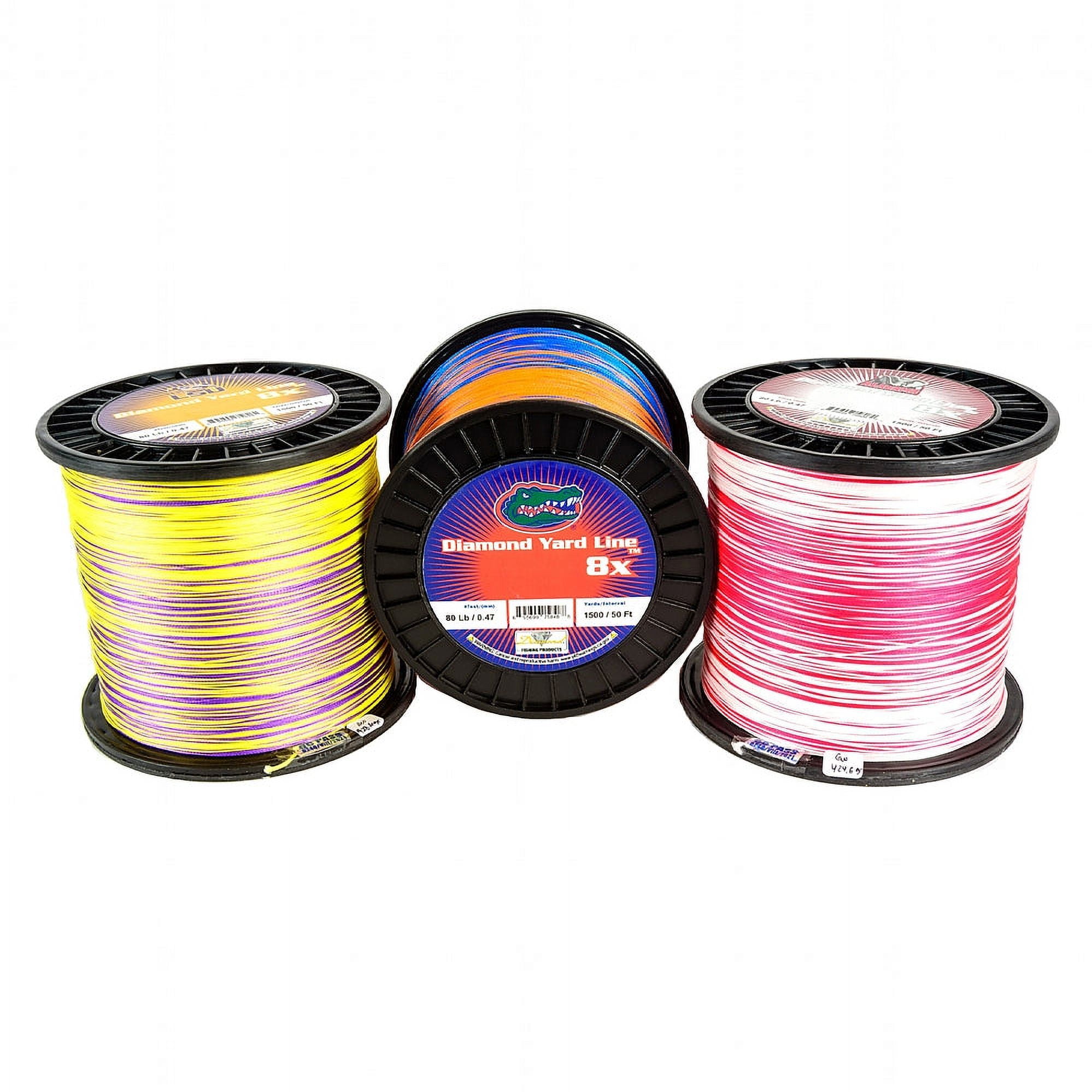 Diamond Fishing Products Diamond Yard Line Jigging Series 8X Solid Braided Line - 1500 Yards Pink,Yellow,Blue,Orange,Red, 10#