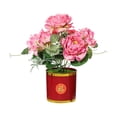 thumbnail image 3 of Ramo de rosas artificiales sedosas en maceta, arreglo floral tipo bonsái., 3 of 9
