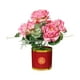 thumbnail image 3 of Ramo de rosas artificiales sedosas en maceta, arreglo floral tipo bonsái., 3 of 9