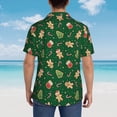 thumbnail image 4 of Fuzoiu green Christmas Element Print Hawaiian Shirt for Men, Summer Beach Casual Short Sleeve Button Down Shirts, Men’s Beach Summer Shirts with Pocket,XX-Large, 4 of 7