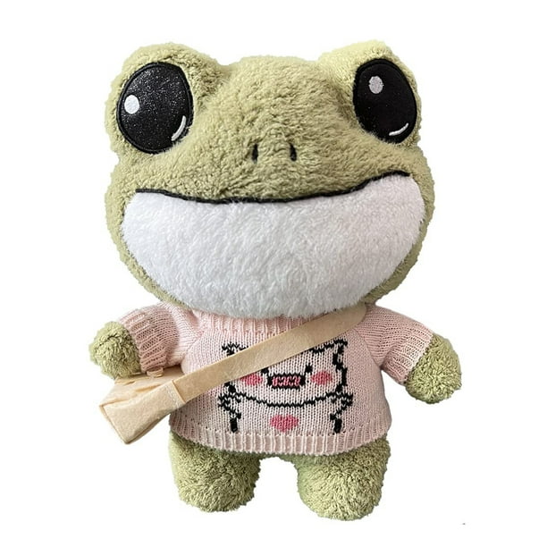 TFFR Cartoon Frog Plush Toy, Soft Cute Standing Stuffed Animal Toy ...