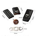 thumbnail image 4 of Estuche para cigarros de cuero Humidor de cigarros de viaje para 3 cigarros con cortador de cigarros。 JM MX-0136227FYD, 4 of 5