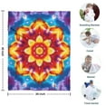 thumbnail image 4 of Rainbow Tie Dye Mandala Pattern Blanket,Comfortable Soft Flannel Throw Blanket,All Season,Warm Lightweight Blankets for Sofa Bed Couch Living Room Chair,30"x40", 4 of 4