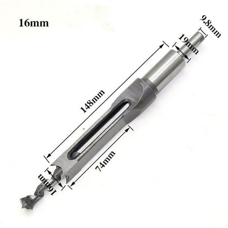 

9.5mm/16mm Square Hole Saw Auger Drill Bit Mortising Chisel Woodworking Tool