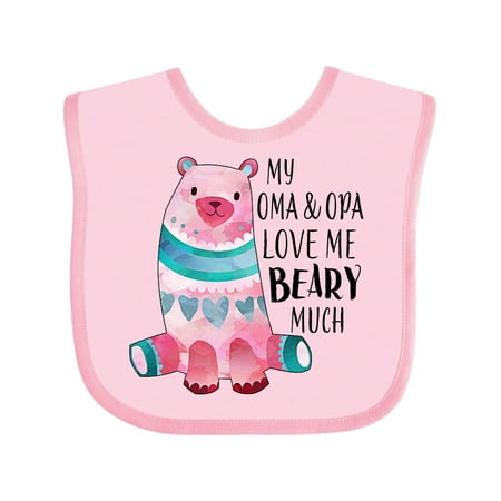 

Inktastic My Oma and Opa Love Me Beary Much with Cute Bear Boys or Girls Baby Bib