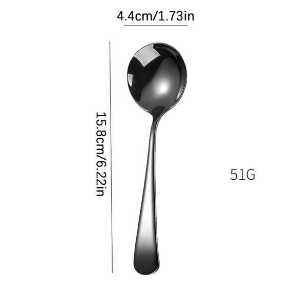 Boutique Kitchen Clearance 6.2 Inch Length Stainless Steel Spoons Portable Handle Soup Spoons