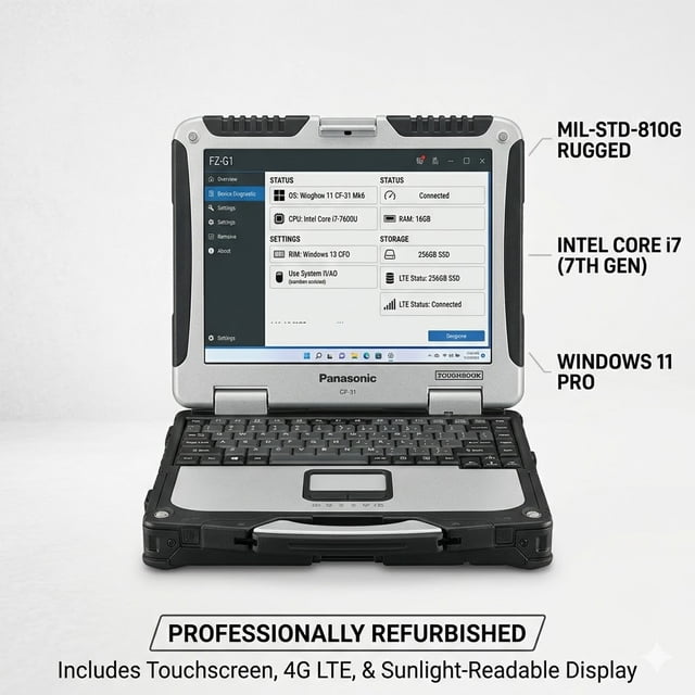 Panasonic ToughBook CF-31 Mk6 / Tactile / I7e 7e Gén / 16 Go de RAM / SSD 256 Go / Windows 11 Pro - Remis à Neuf ( Bon )
