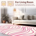 thumbnail image 2 of Flatwoven High Traffic Area Rug, Stylish Pink and Ivory Wave with Artistic Flair, Non Slip, Stain Resistant, Washable Area Rugs for Living Room, Bedroom(Pink, 2X3), 2 of 8