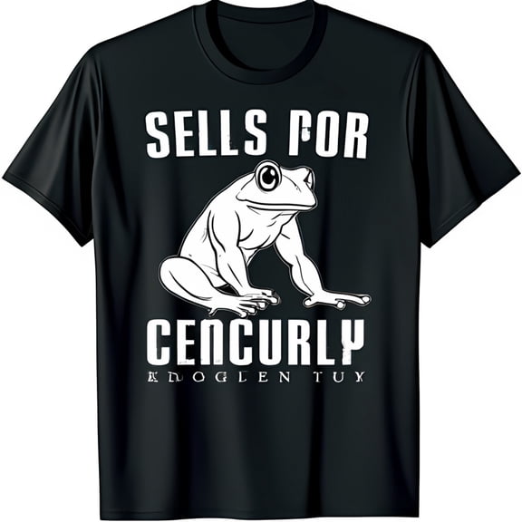 Black T-Shirt with Design SELLS FOR Above & CENCURLY Below Unique Graphic Tee
