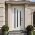 thumbnail image 2 of HUTWIFE 36'' x 80" Fiberglass White Exterior Door with Frosted Glass, Glass Front Entry Door with 4-9/16" Deep White Frame and Brickmould, Left Hand Inswing Opening, 2 of 8