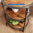 thumbnail image 3 of Round Side Table,Industrial Retro Coffee Table with Storage,Stable Metal Frame,Bedside Table,Coffee Snack Table,Suitable for Living Room Bedroom, 3 of 9