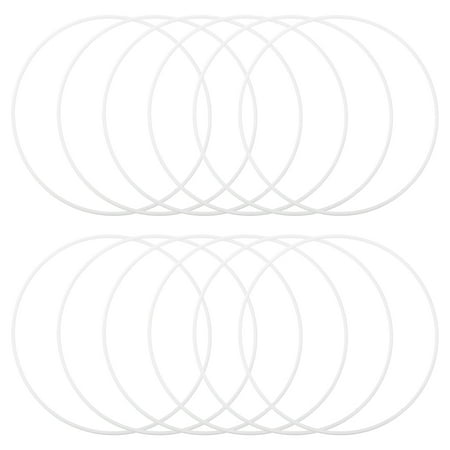 Uxcell 12 Pcs Dream Catcher Rings,Metal Crafts Hoops Floral Hoop 7 Inch Macrame Hoops Rings for DIY Crafts Wreath Making Supplies Plant Hangers, White