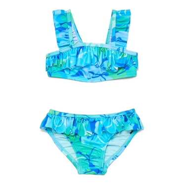 Wonder Nation Baby and Toddler Girl Ruffle Bikini Swim Set, 2-Piece, Sizes 12M-5T