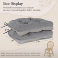 thumbnail image 6 of Chair Cushions for Dining Chairs, 17" x 17" Non-Slip Kitchen Chair Pads with Adjustable Ties, Memory Foam Indoor Chair Cushions for Dining Room, Grey (Pack of 4), 6 of 14