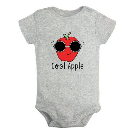

iDzn Cool Apple Funny Rompers For Babies Newborn Baby Unisex Bodysuits Infant Jumpsuits Toddler 0-12 Months Kids One-Piece Oufits (Gray 6-12 Months)
