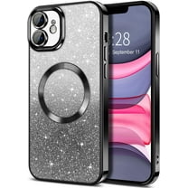 Cute Luxury Case for Apple iPhone 11 Glitter Magnetic Case for Girls Women Bling Sparkle Shining Glitter Luxury, Black