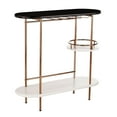 thumbnail image 2 of 40" Black and White Contemporary Bar Table with Glassware Storage, 2 of 4
