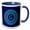 Blue/White, variant on 3drose, Monogram G Blue Hued Mandala on Royal Blue Muted Grunge Damask, 15oz Two-tone Blue Mug