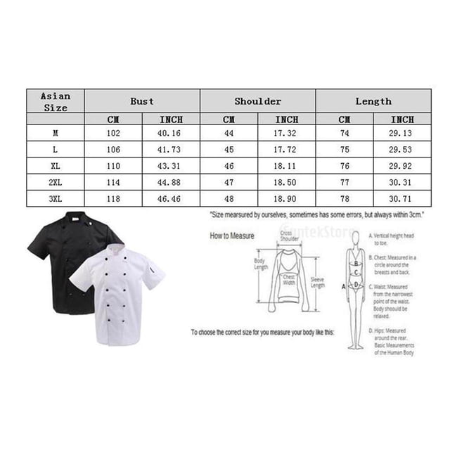 tredstone Manteau de Chef à Double Boutonnage Manches Courtes pour Hommes et Femmes Uniforme de Cuisinier de Restaurant 3TG Blanc Manches Courtes