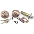 thumbnail image 6 of Door Lock with Keys Double Cylinder Keyed on Both Stainless Steel Round Modern for Bedroom storage Room Outside , Red Bronze, 6 of 6