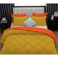 thumbnail image 6 of D.N.G. BEDDINGS 5 Piece Luxury Reversible Diamond Pattern Comforter Set Premium Super Soft, All Season 800 TC, 100% Egyptian Cotton King/California King Size Gold-Orange Color, 6 of 7