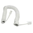 thumbnail image 1 of White Plastic Coiled Cable RJ9 4P4C Connectors Telephone Phone Line, 1 of 6