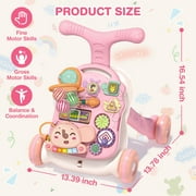 XUEYU Toddler Learning Table Infant Musical Learning Walker with Rolling, Pink Baby Activity Center, Learn to Walk Sit to Stand, 1 Count