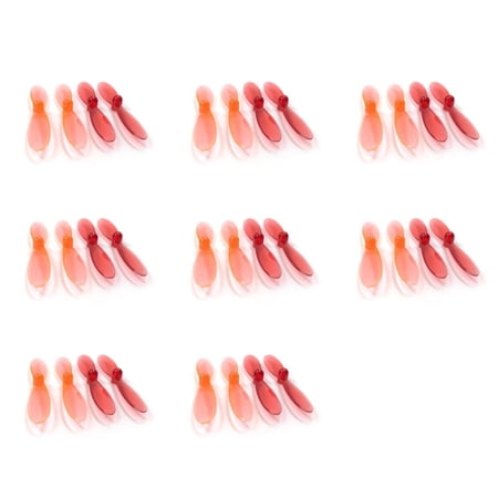 HobbyFlip Transparent Clear Orange and Red Propeller Blades Props Rotor Compatible with Hubsan X4 H107D 8 Pack