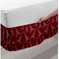 thumbnail image 2 of Eiffel Tower Bed Skirt, Romantic Pattern of Hearts and Famous Structures Randomly Arranged, Elastic Bedskirt Dust Ruffle Wrap Around for Bedding Decor, 4 Sizes, Maroon Dried Rose Ruby, by Ambesonne, 2 of 2