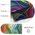 thumbnail image 6 of Rectangle Rug 3x5Ft, Watercolor Peacock Leather Soft Non-Slip Washable Felt Carpet Pad, Abstract Line Eyes Area Rugs for Living Room Bedroom Kids Room, 6 of 9