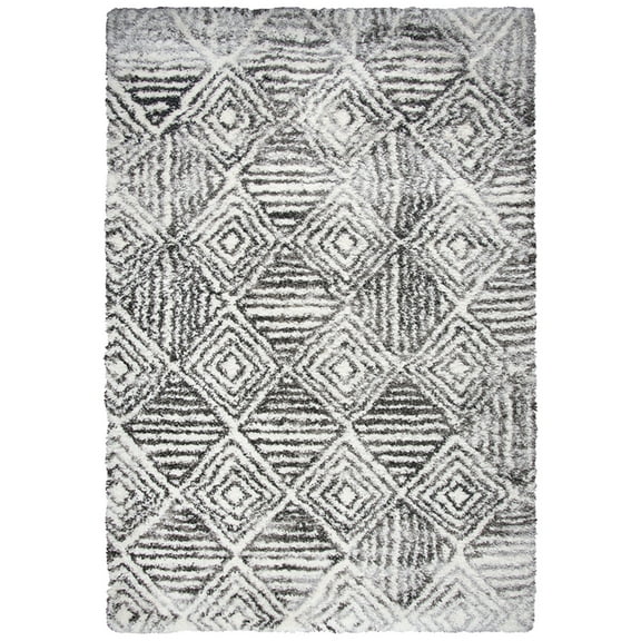 Rizzy Rugs Adana Area Rug AN700A Charcoal Lines Diamonds 7' 10" x 10' 6" Rectangle