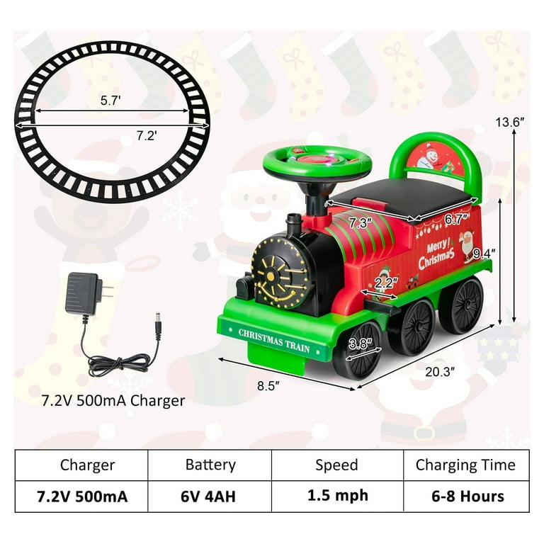 Gymax 6V Electric Kids Ride On Train Motorized Train Toy w Track 6 Wheels Green Shop Black Friday Deals for 2024 Walmart