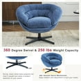 thumbnail image 2 of UHOMEPRO Swivel Accent Chair, Chenille Upholstered 360°Swivel Armchair, Reading Club Chair with Removable Cushion, Metal Base, Living Room Bedroom, Reading Corner, Blue, 2 of 7