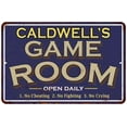 thumbnail image 1 of CALDWELL'S Blue Game Room Sign Metal 8 x 12 High Gloss Metal 208120002058, 1 of 1
